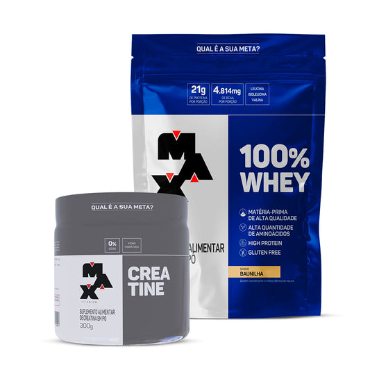 Kit Creatina 300g e 100% Whey Refil 900g