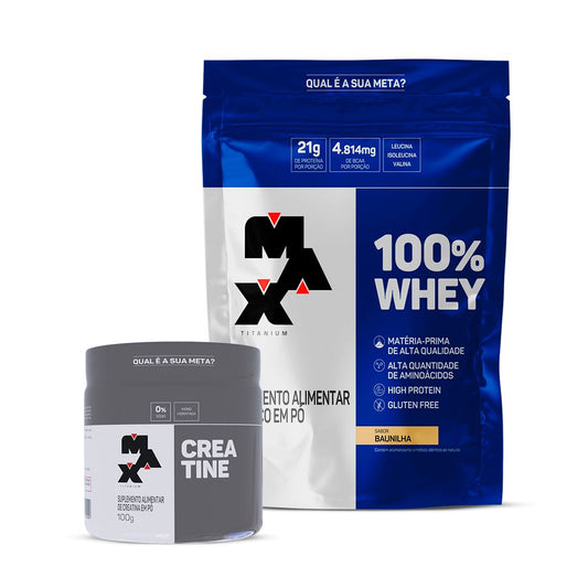 Kit 100% Whey Refil 900g + Creatina 100g